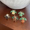 Rerto Bee Crystal Brooches For Women Enamel Rhinestone Animal Tassel Lapel Pins Men'S Suit Collar Pin Badge Accessories