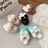 Winter Bow Warm Slippers Women Outdoor Bedroom Soft Thick Non-slip Design Shoes Cute Pearl Decoration Casual Floor Slides