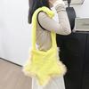 Y2K Plush Star Shoulder Bag Gothic Lolita Furry Five Pointed Star Crossbody Purse for Women Girls Harajuku Casual Daily Use