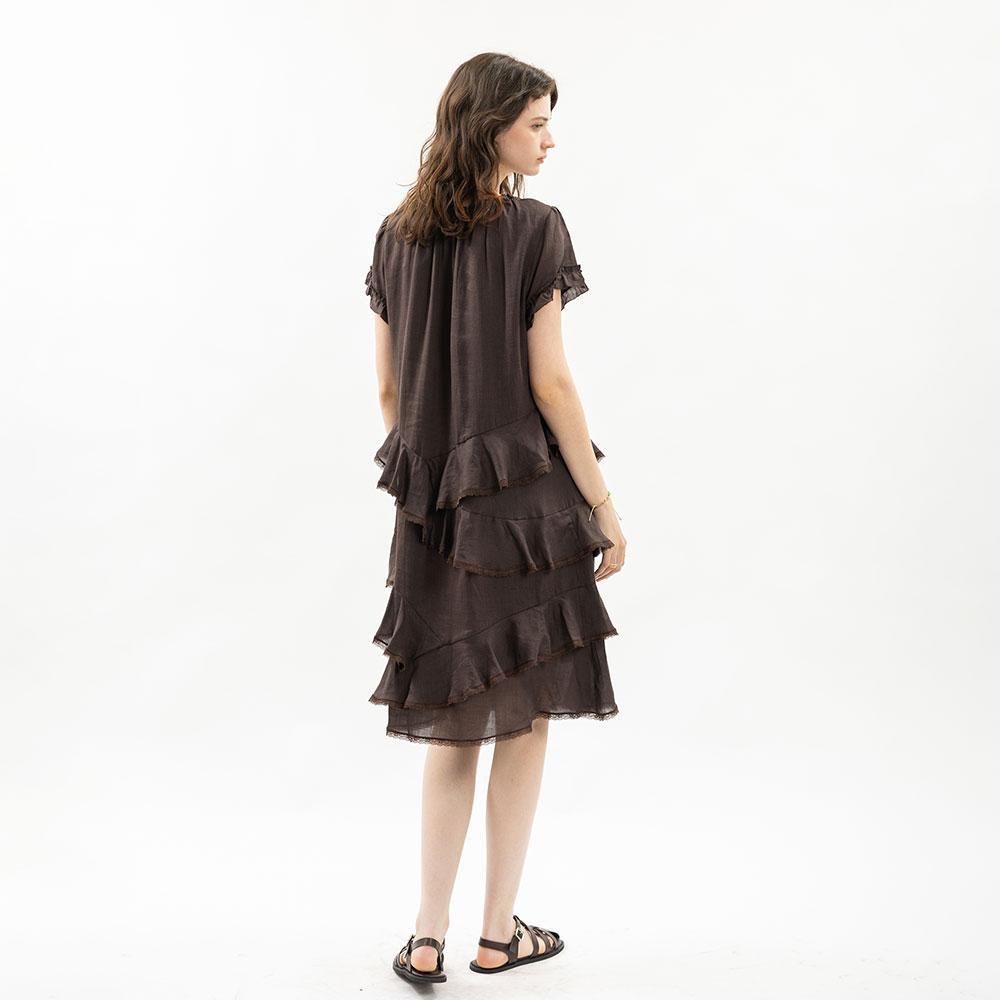 WEDNESDAY DELIGHT Wd_Layered Ruffle Ribbon Dress_2Color