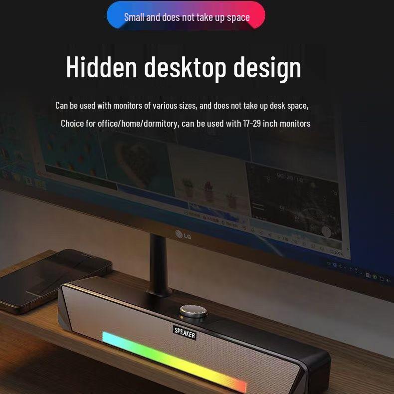 TS33-B Bluetooth Soundbar: Compact Cross-Border Desktop Speaker with Subwoofer for Laptop & PC