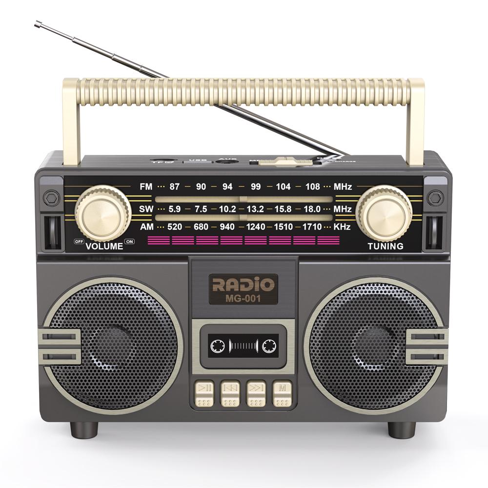 Retro Solární Rádio FM AM SW Přenosný Přijímač Bluetooth 5.3 Reproduktor MP3 Přehrávač Hudby Podpora USB TF Karta Nabíjení Typu C