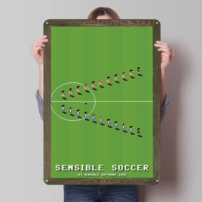 Sensible Soccer Skardinės Plakatas Vaizdo Žaidimo Plakatas Plakatas Namų Dekoras Individualus Metalo Plakatas Sienų Menas Dekoras Lazdelės Dekoras Baras