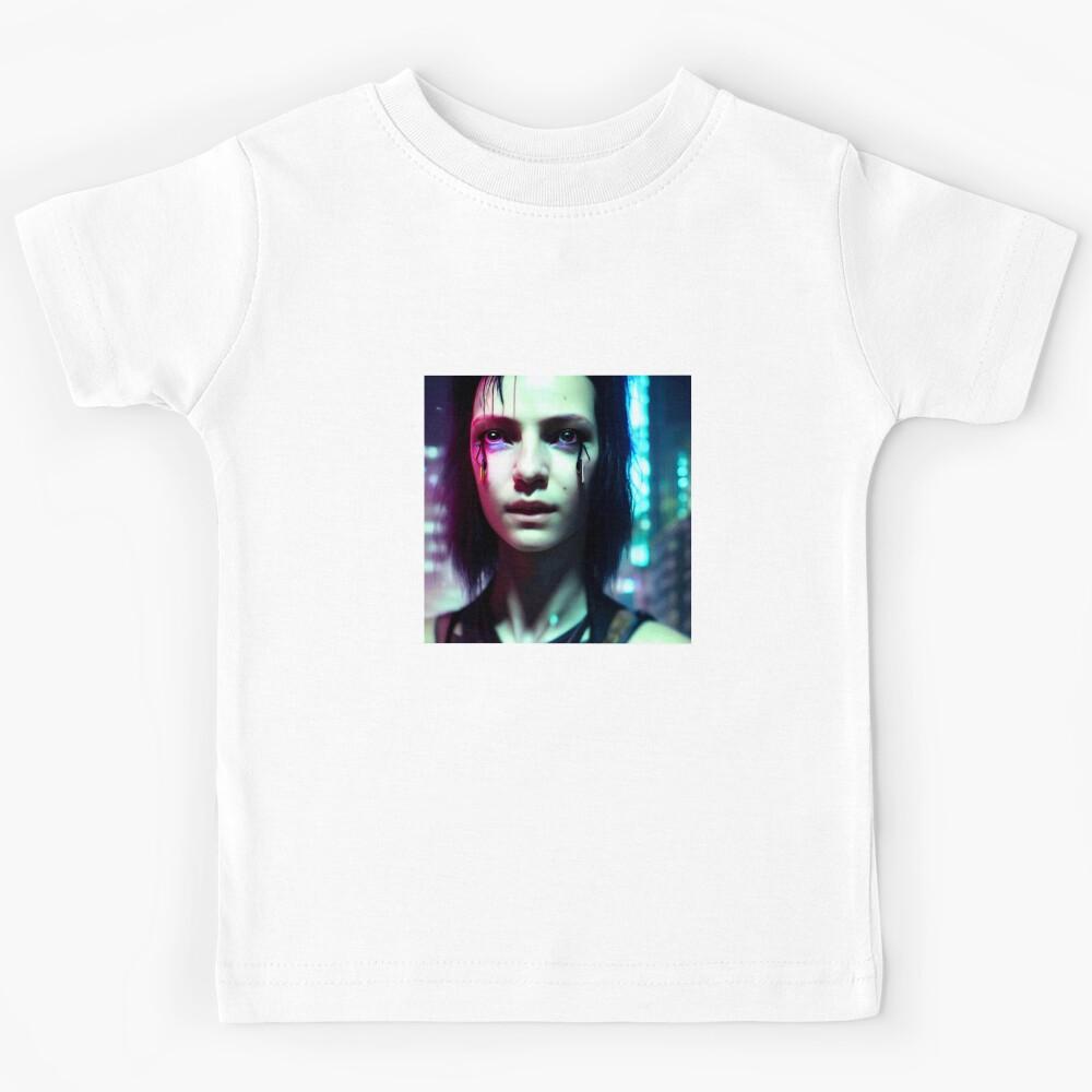 CYBER GIRL (Portrait) #002 (FRAMED) Kids T-Shirt 170