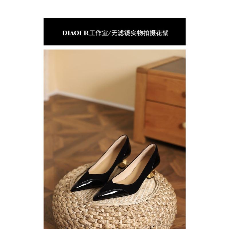 Fashion A Single-shoe Woman's Gentle and Elegant French 2025 Summer New Retro Pointed-toe, Irregular-shaped, Thick-heeled High Heels