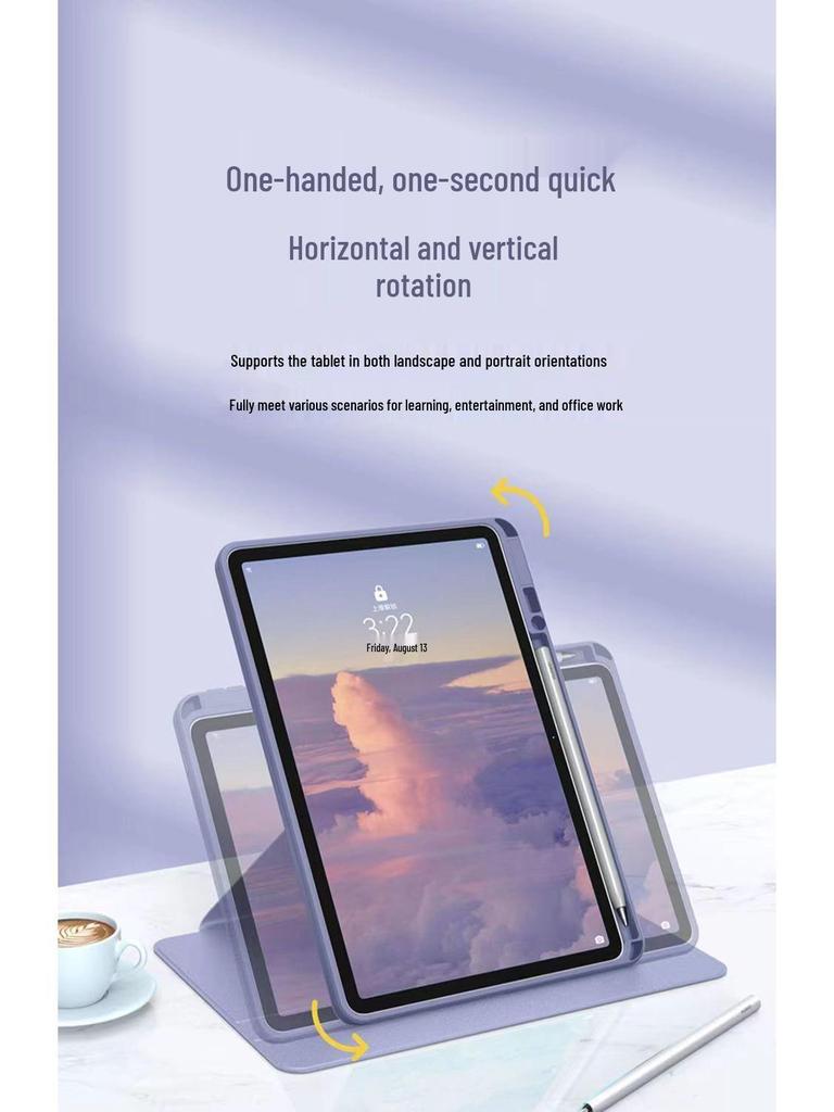 Huawei MatePad 11 Case: Acrylic Protective Shell with Pen Slot & 360° Rotation for Air 11.5S.