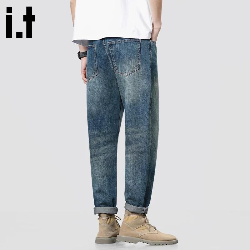 :CHOCOOLATEit Men's Retro Loose Straight Jeans