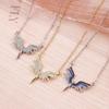 Wings Zinc Zinc Alloy Pendant Crystal Temperament Woman Necklaces Choker Clavicle Chain Korean Neck Jewelry