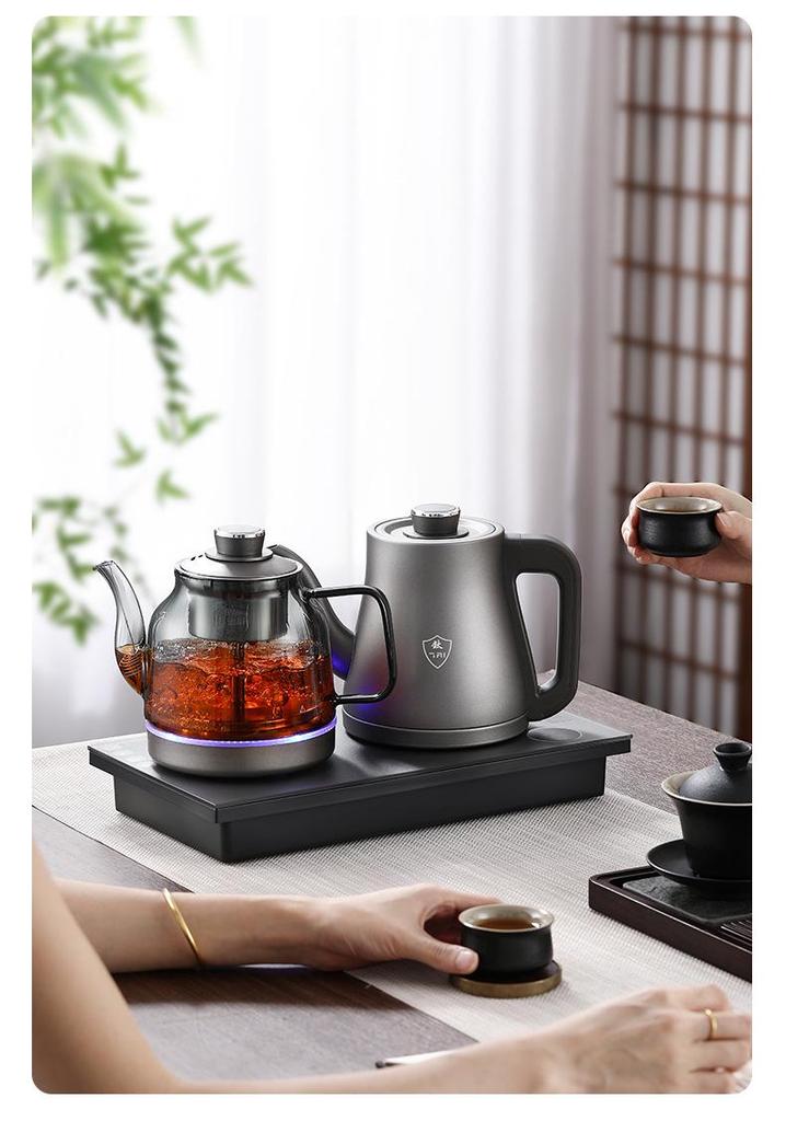 Pure Titanium Auto-Fill Electric Kettle with Tea Brewer and Anti-Overflow Feature