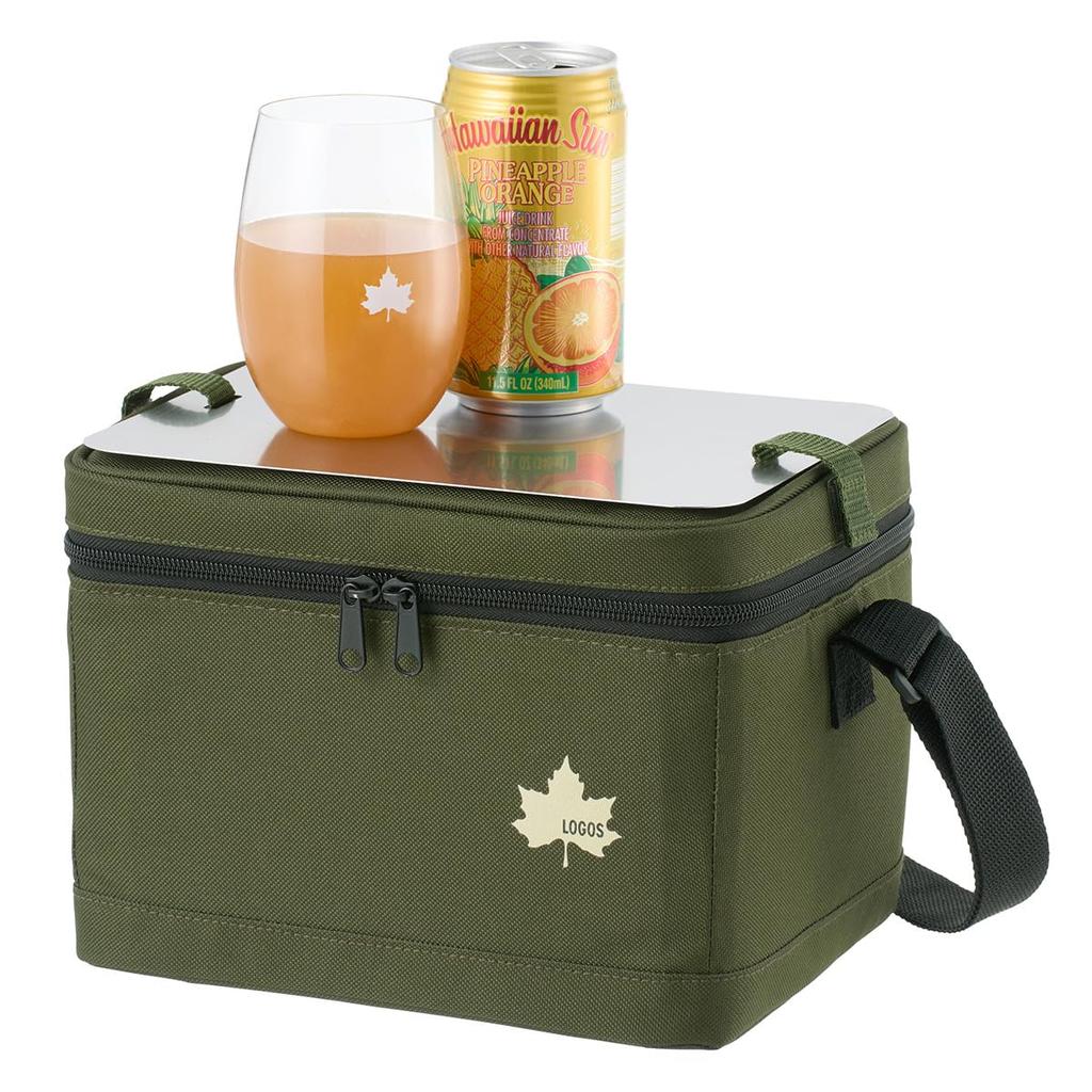 LOGOS CLUB Stainless Steel Top Cooler (81671105) - Converts into a Mini Table - Camping & Outdoor Cooler, 5.5L