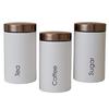 3pcs/Set Food Storage and Organization Canister for Coffee, Tea, Sugar - White