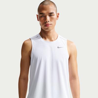 Nike MILER Running Tank Tops Men s White S