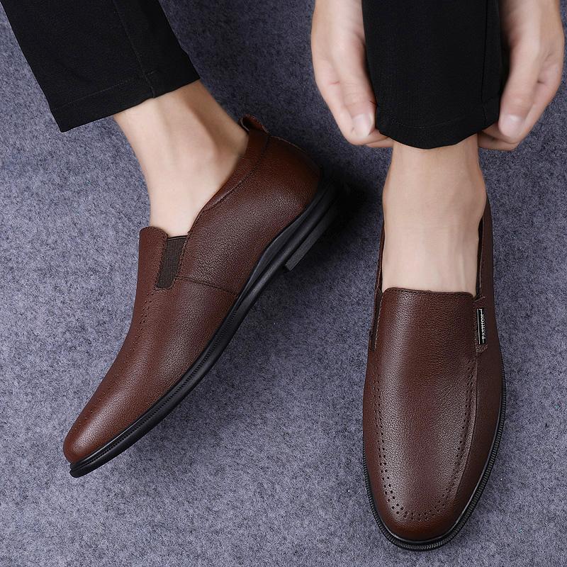 Fashion Luxury Brand Massage Sole Genuine Leather Loafers Anti Slip Men's Driving Shoes High-end Men's Wedding Shoes Free Delivery