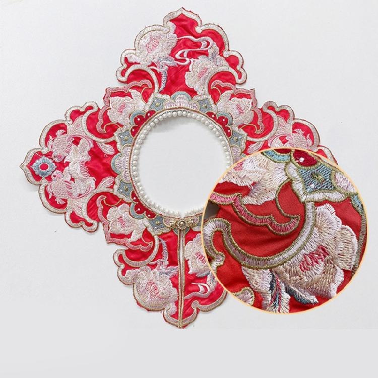 Chinese Embroidered Floral False Collar for Girl Sweater Dress Clothes Decorative Collar with Tassels Sewing Applique