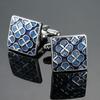 Cufflinks For Men Luxury Blue Retro Metal Cuff Links Mens French Square Cuffs Button Shirts Business For Wedding Jewelry Gift