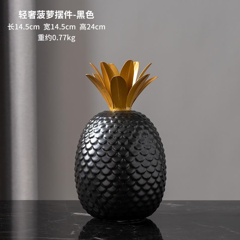 Europäischer Stil Ananasform Handwerksdekoration Simulationsfrucht Streifenstatue Kreativ Niedlich Kinderzimmer Heimdekoration Neu