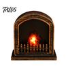 Mini Model House Furnishings Retro Simulated Fireplace Night Light, LED Flickering Flame Lamp, Cozy Atmosphere Miniature Scenes Accessories Lights for