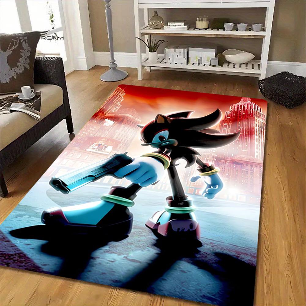 Shadow The Hedgehog Art Print Decoration,Carpet,Living Room,Bedroom, Non-slip,Square rug
