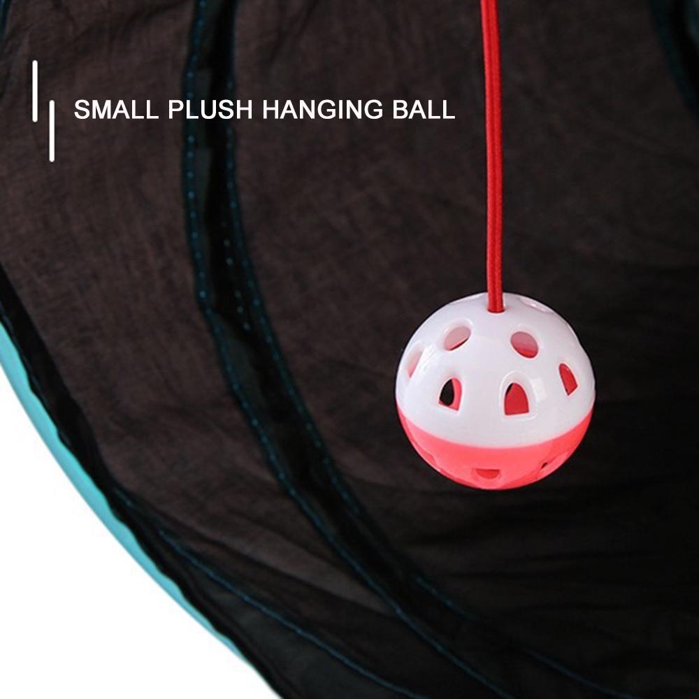 Indoor Cat Tunnel 4 Way Pet Play Tunnel Collapsible Tunnel Tube Kitty Tunnel Peek Hole Toy Pet Toys