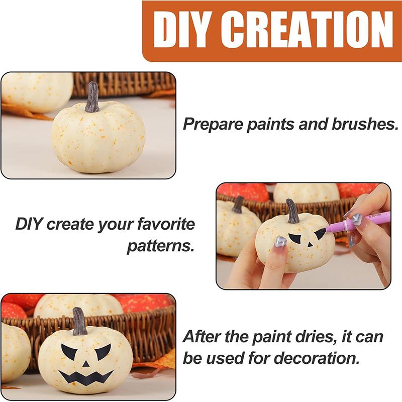 1/2Pcs Christmas Artificial Foam Pumpkin Decoration Autumn Pumpkin Maple Leaf DIY Craft Home Room Halloween Thanksgiving Decor