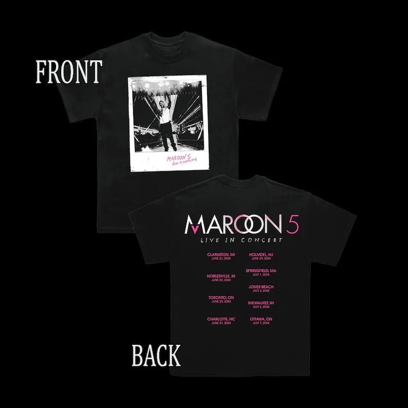 Maroon 5 2024 Tour T-Shirt Maroon 5 Band Fan Shirt Unisex T-Shirt XXXL