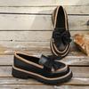 Fashion Women's Retro Bowknot Platform Loafers Comfort PU Leather Slip On Flats Woman Non Slip Preppy Style Dress Shoes for Autumn 2025