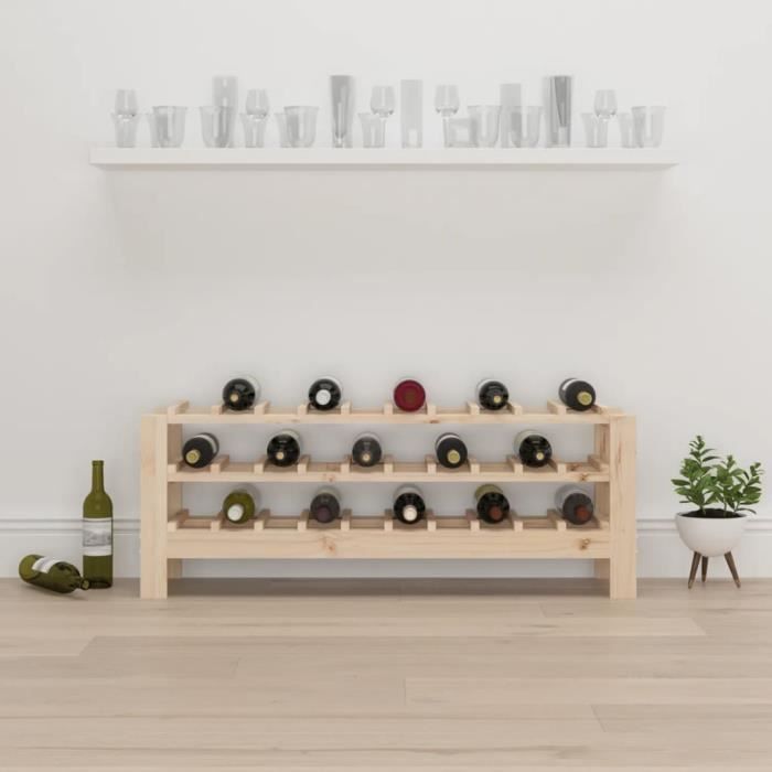 VidaXL Casier à vin 109,5x30x42 cm Bois de pin massif 822551