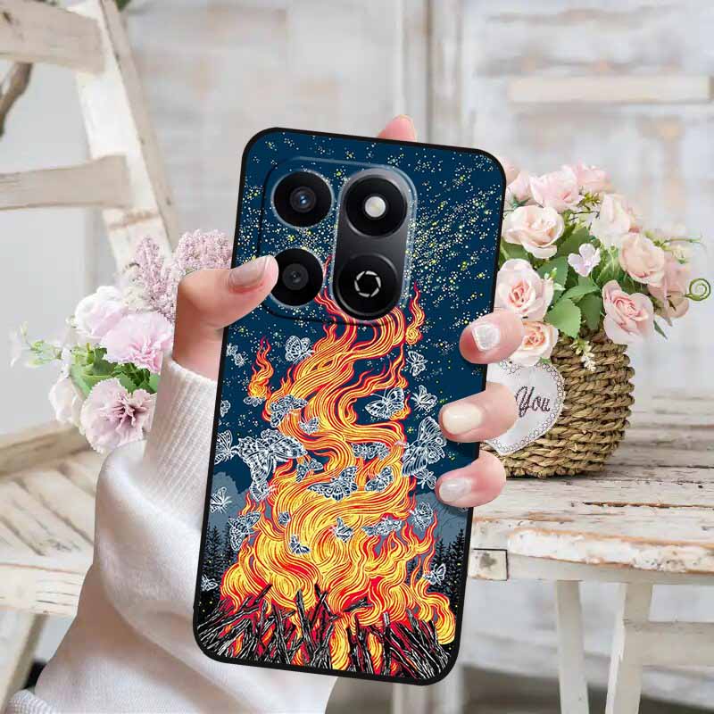 Soft Silicone Case For Honor X7c 4G 5G Cover Cat Painted Lovely Back Cover for Huawei Honor X7C 5G Phone Case HonorX7C TPU Para