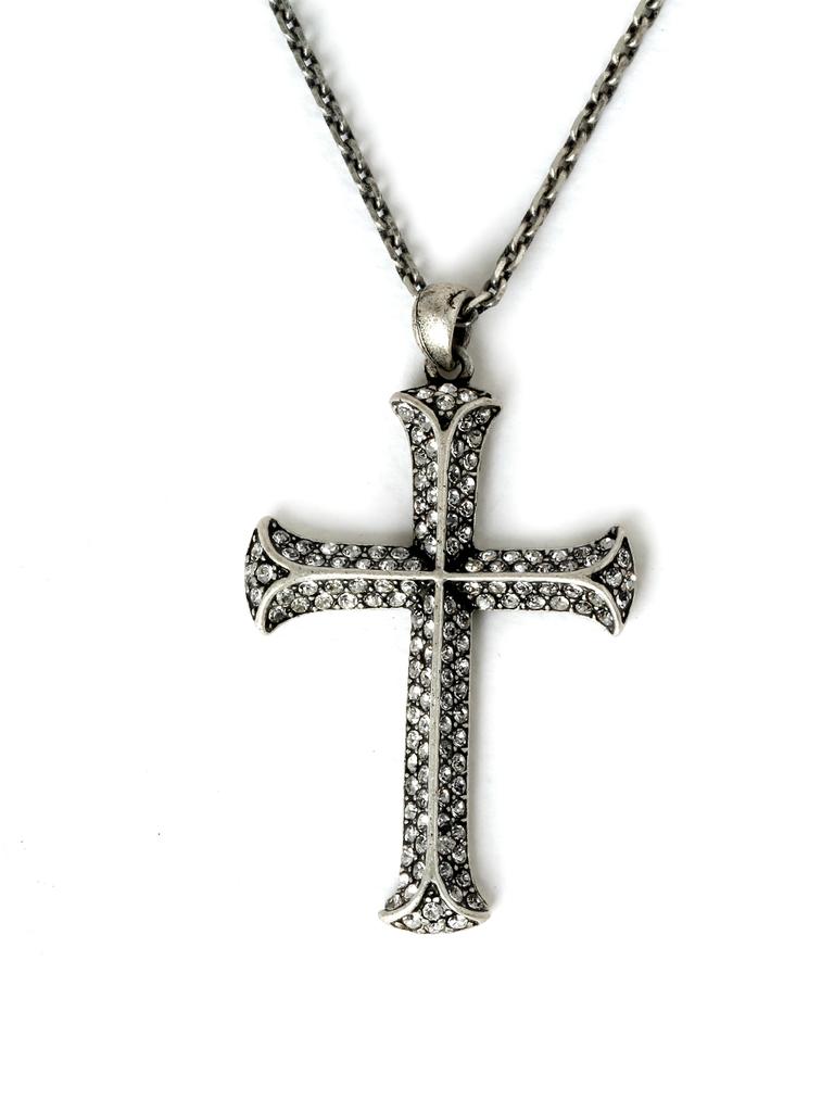 Truepenny Tru-N407 Stone Cross Necklace
