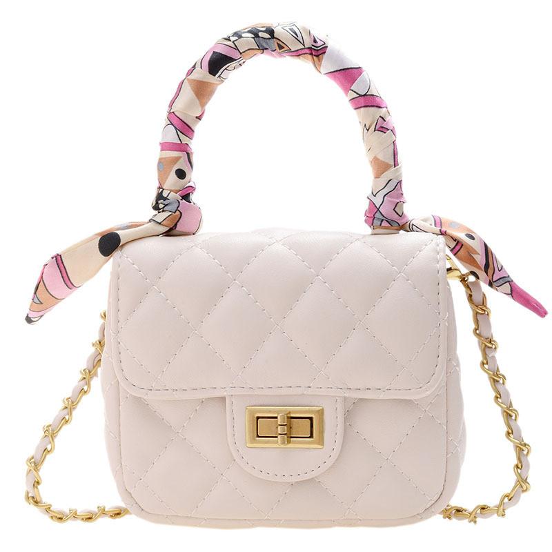 Stylish Mini Pu Leather Children's Crossbody Bag For Girls With Chain Strap And Chic Design