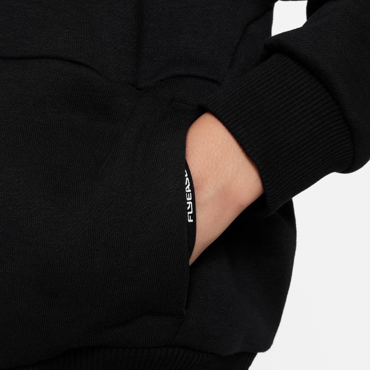 Nike Solid Color Hooded Long Sleeve Sweatshirt Kids tops Black DX5142-010