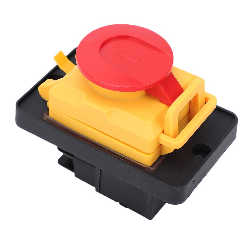 16A 4 Pin Electromagnetic Switch Emergency Stop Push Button Switch for Electrical Panel Power Tool Woodworking Machine