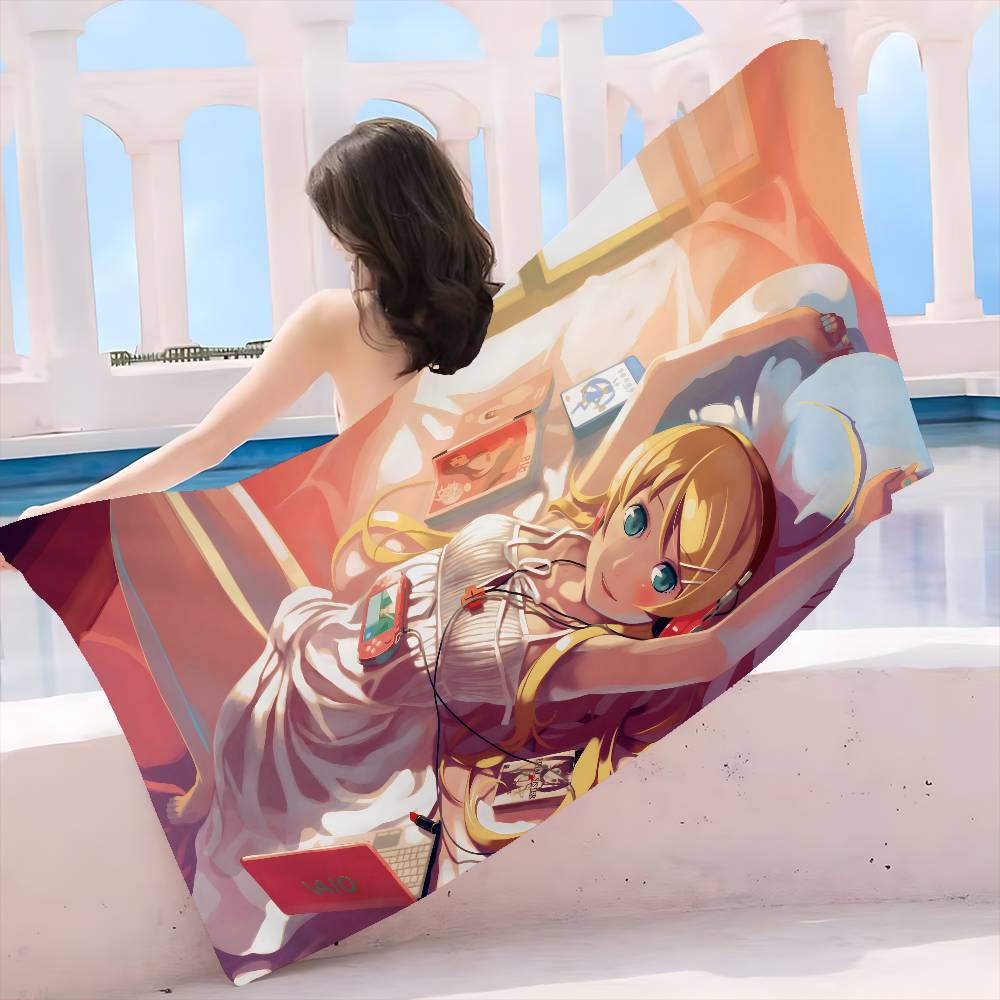 Anime Sexy Girls Cute Anime Microfiber Beach Towel Absorbent Quick Dry Soft Yoga Swimming Resort Mountain Climbing Towel