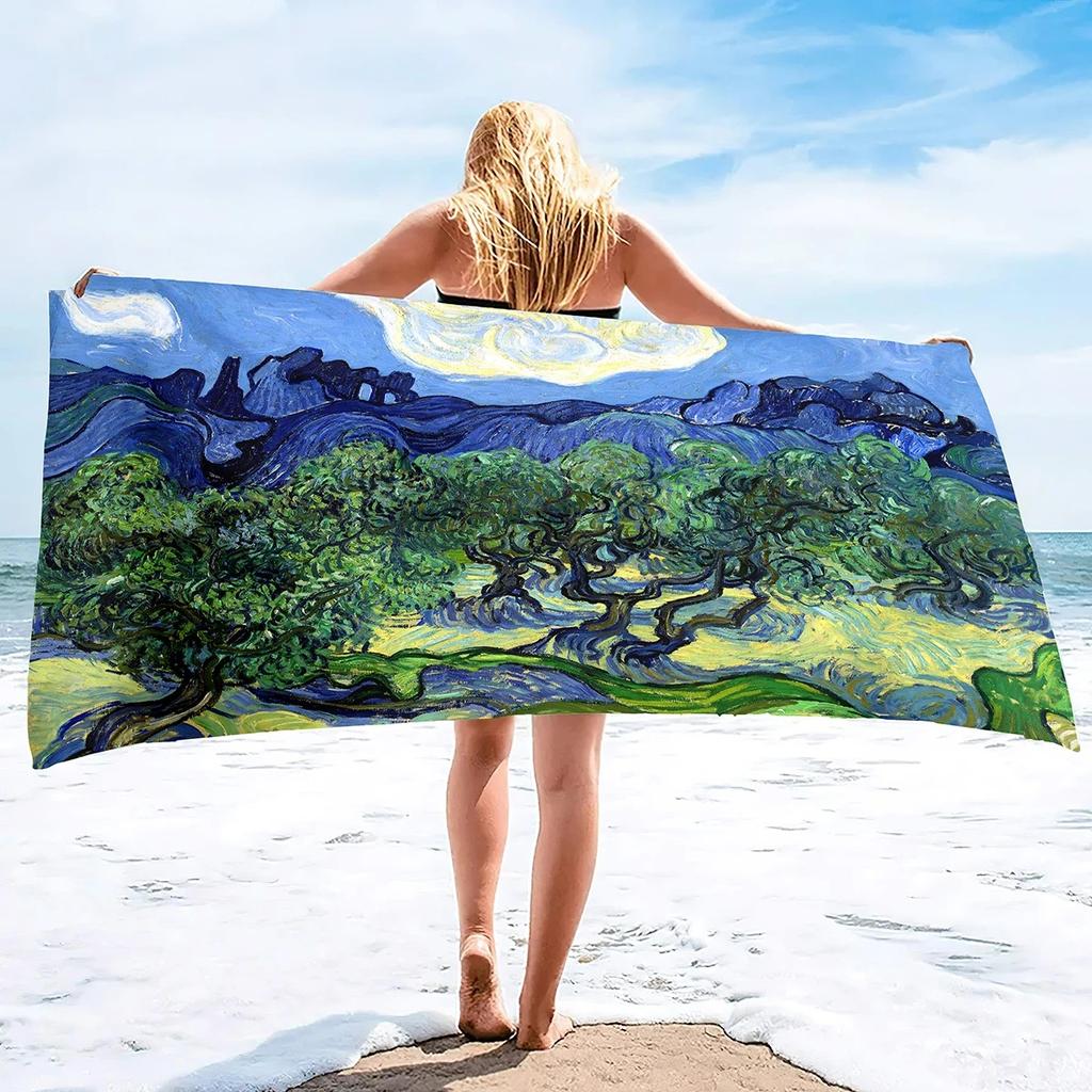 Starry Night Sand Free Beach Towels Absorbent Oversized Bath Towel Large Size Hand Towels for Swimming Bathroom Pool