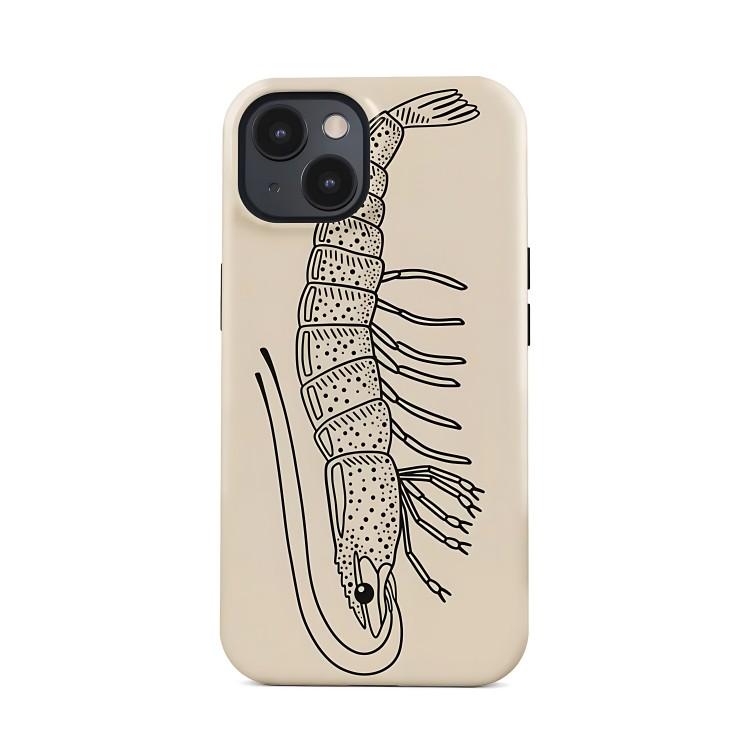 

Shrimp-shaped line pattern Phone Case for iPhone 17 17e 16e 16 15 14 13 12 11 X XS XR 8 Air Pro Max Plus Double-layer Back Cover iPhone 11