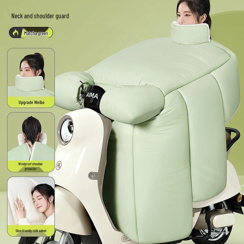 Thickened Velvet-Lined Electric Car & Motorcycle Winter Windshield Quilt: Waterproof & Cold-Proof.