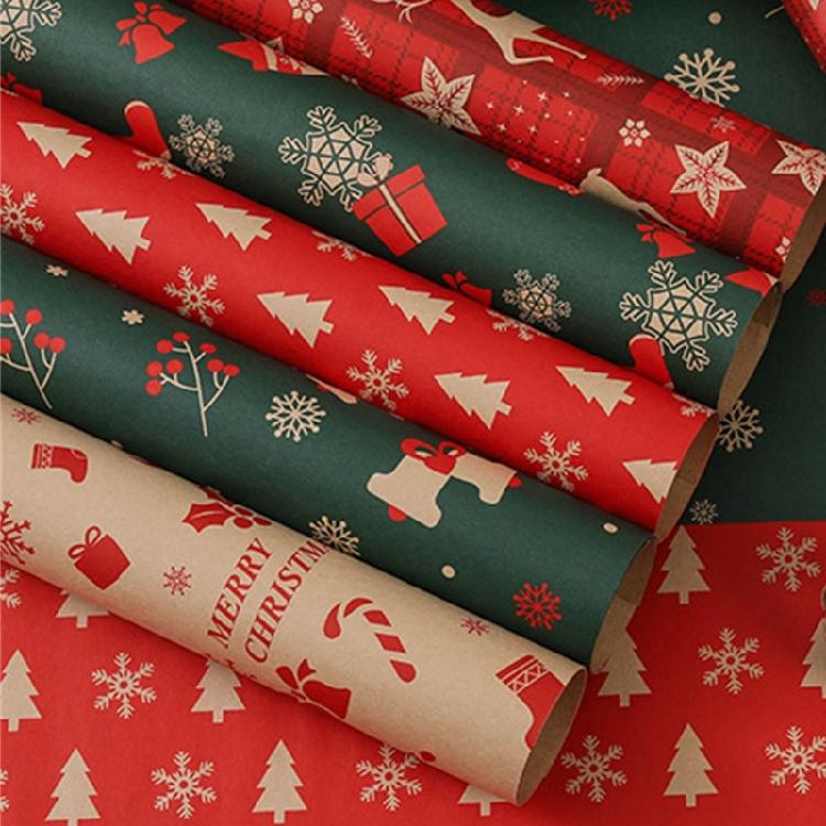 Extra Large 50x74cm Festival Gift Wrap 5 Sheets Sturdy Quality Reindeers Bell Designs Durable Surfaces
