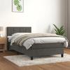 Cadre de lit avec matelas - Maison Exclusive - 90x200 cm - Velours gris foncé - Relaxation maximale