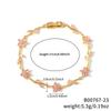 Charm Stainless Steel Stackable Bracelets Shiny Rhinestone Multiple Color Cubic Zirconia Bracelets Leaves Flower Bracelet Women