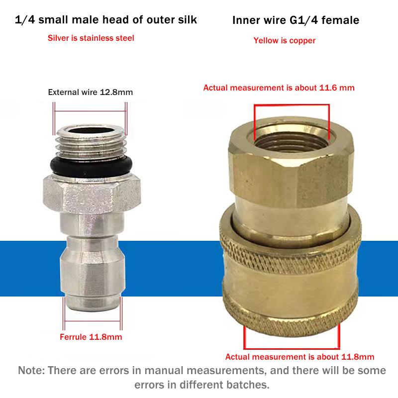 (YY)1Pc Sewer Jetter Nozzle Mini with 1/4'' Quick Connect Drain Cleaning Nozzle Tips Kit for Drain Jetting Hose