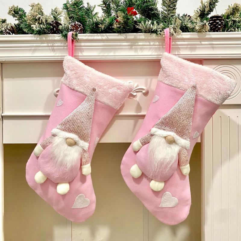 Christmas Socks Fabric Decoration Valentine's Gift Bag Faceless Doll Hanging Ornament for Holiday Home Party Wall Decoration