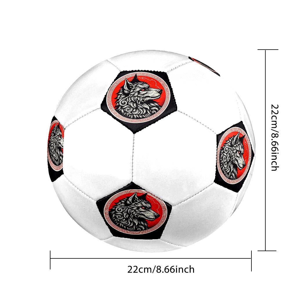 1PC Wolf Spirit Emblem Soccer Ball Size 5 Football Machine Sewn Indoor/Outdoor Universal Football W1