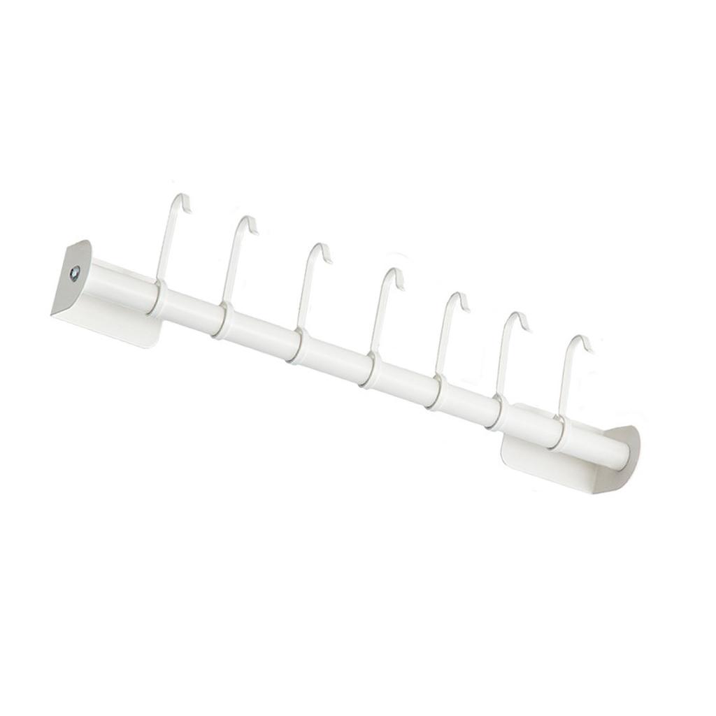 Kitchen Rail with Sliding Hooks Utensil Hanging Rod Wall Mounted Punch Free Rail Utensil Rack for