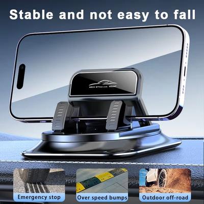 Car Phone Mount Anti Slip Silicone Dashboard Phone Holder 360-Degree Free Rotation  Head-Up Navigation Holder