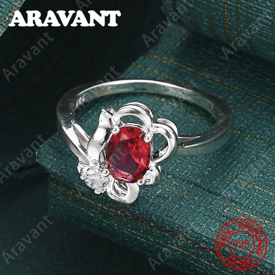 CopperOval Red Zircon Ring (7-10#) - Women'S Commuter Accessory, Christmas Gift Jewelry