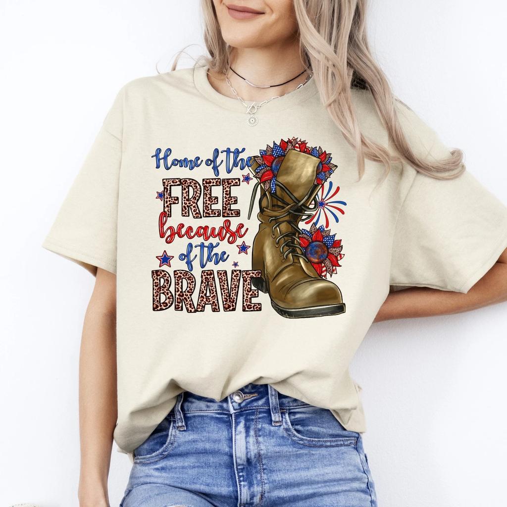 Home of the free because of the brave T-Shirt gift July 4th Patriotic Unisex tee