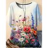 Modisches Damen-T-Shirt mit Rundhalsausschnitt, 3D-Farbdruck