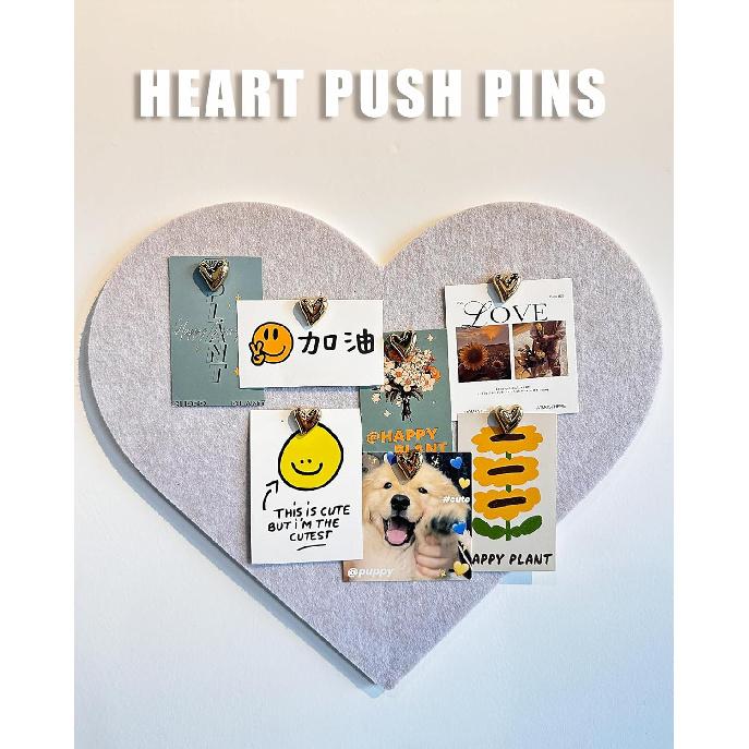 30 pcs - Heart Decorative P, Gold Cute P for Bulletin Board, Office or Home (30Pcs-Gold)