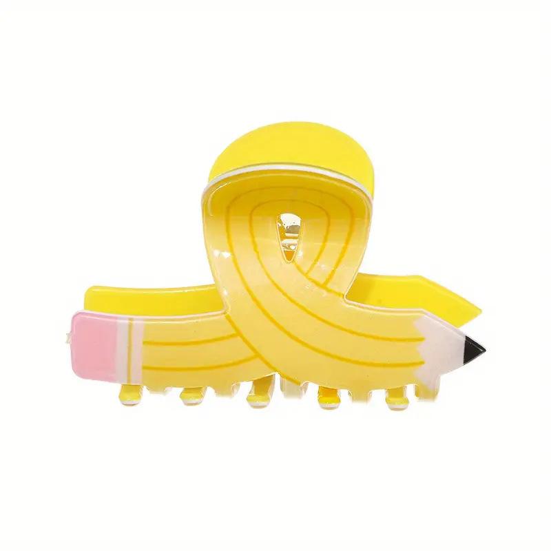 

1pc candy color simulation pencil shark clip cute hair clip creative back of the head hair clip ponytail clip