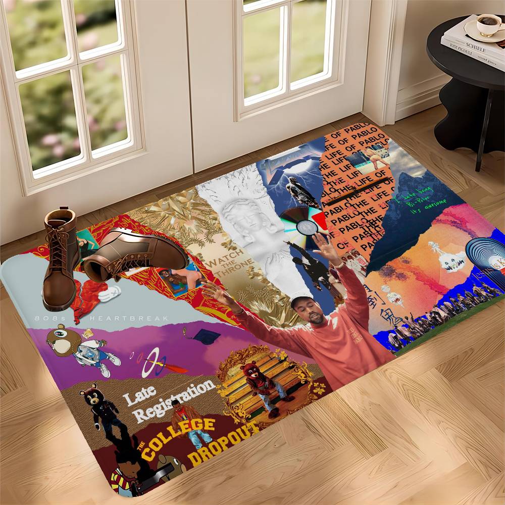 Kanye West Anmie Door Mat Washable Non-Slip Living Room Sofa Chairs Area Mat Kitchen Bedside Area Rugs